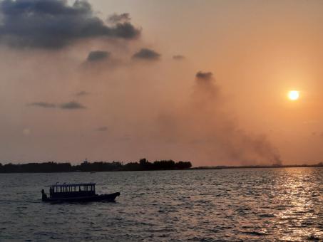 Free Stock Photo of Sunset at Male Beach, Maldives