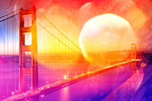 Free Stock Photo of Golden Gate Bokeh Bridge