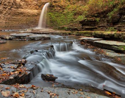 Free Stock Photo of Silk Stream of Eagle Cliff Falls