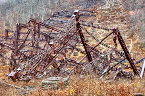 Free Stock Photo of Mangled Ruins of Kinzua Bridge