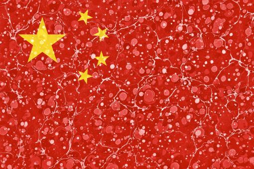 Free Stock Photo of Marbled Flag - China