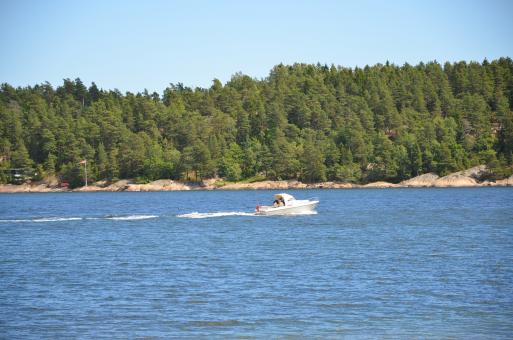 Free Stock Photo of A boat is moving on the water