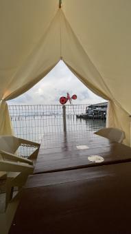 Free Stock Photo of Tent canopy table