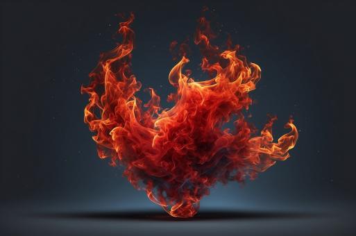 Free Stock Photo of Red fire flame with smoke. Ai generative