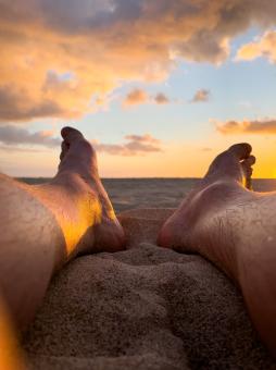 Free Stock Photo of Relaxed on the beach