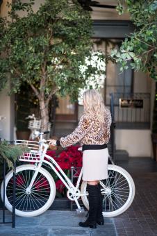 Free Stock Photo of Woman and bicycle
