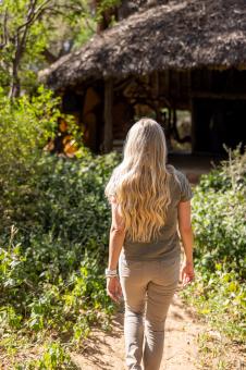 Free Stock Photo of Woman walking nature