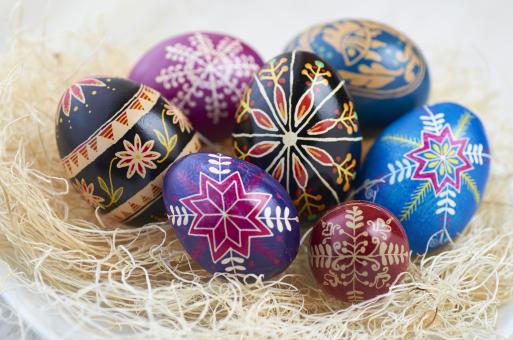 Free Stock Photo of Decorated eggs