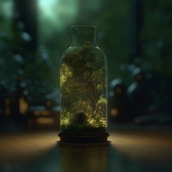 Free Stock Photo of Forest in a Bottle