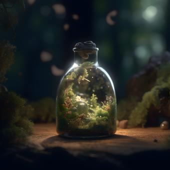 Free Stock Photo of Florest in a Bottle