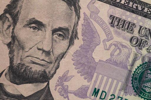 Free Stock Photo of Five dollar bill
