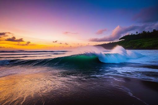 Free Stock Photo of Sunset Waves