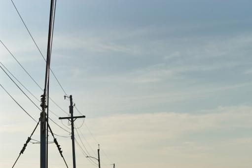 Free Stock Photo of Power lines sky
