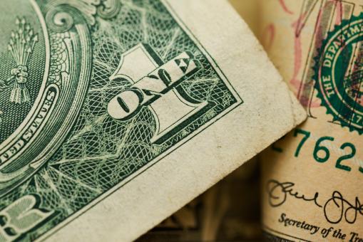 Free Stock Photo of One dollar bill