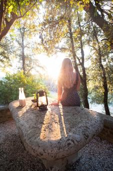 Free Stock Photo of Woman relaxing in nature