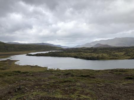 Free Stock Photo of Cloudy river landscape