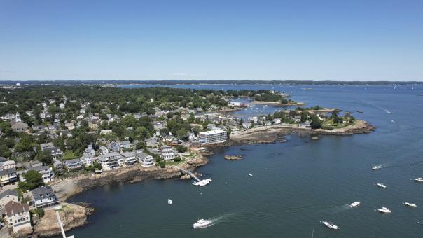 Free Stock Photo of Harbor boats aerial