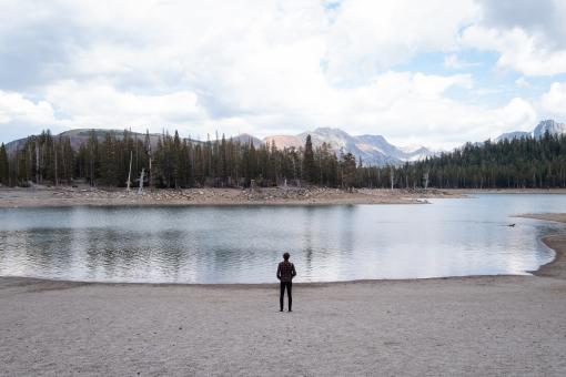Free Stock Photo of Man nature lake