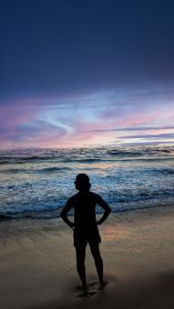 Free Stock Photo of Person beach silhouette