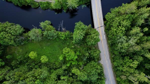 Free Stock Photo of Rural road aerial