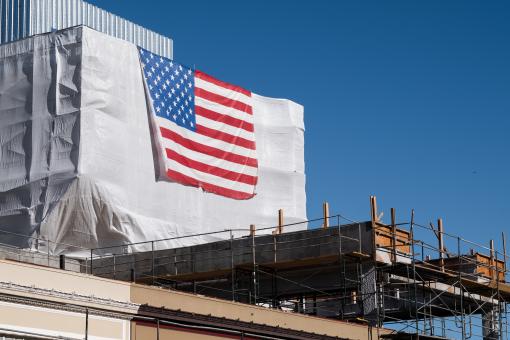 Free Stock Photo of Hanging American flag