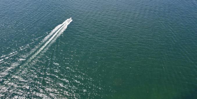 Free Stock Photo of Boat water wake