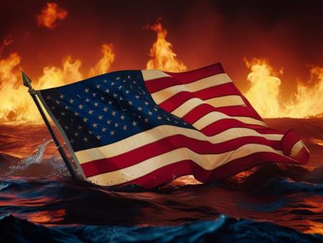 Free Stock Photo of Burning Flag Concept