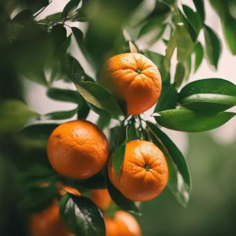 Free Stock Photo of Fresh Orange With Green Leaves