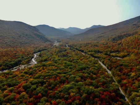 Free Stock Photo of Fall mountain aerial