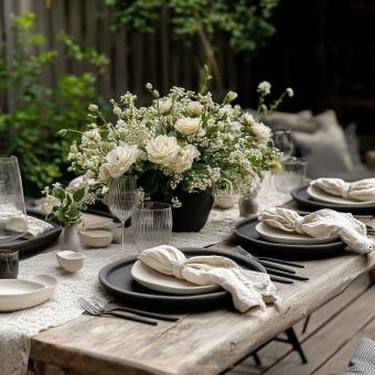 Free Stock Photo of Outdoor table setting