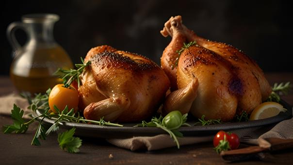 Free Stock Photo of Roasted Chicken Dish