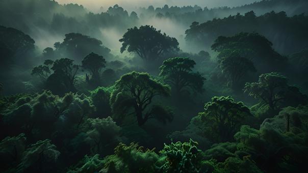 Free Stock Photo of Aerial Forest View