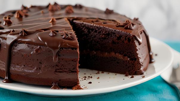 Free Stock Photo of Frosted Chocolate Cake