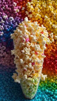 Free Stock Photo of Popcorn in full rainbow colours