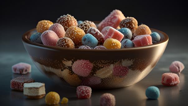 Free Stock Photo of Bowl of Hard Candy
