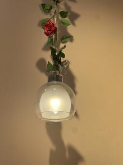Free Stock Photo of Night Lamp with Floral Design