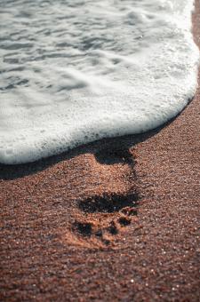 Free Stock Photo of Footprint in Sand