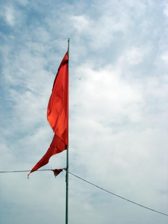 Free stock image of Red flag on the sky created by saibal datta