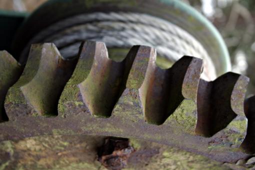 Free Stock Photo of Rusted gear and wires