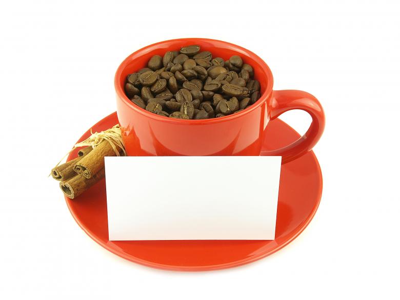 Free stock image of Coffee beans and paper in red cup created by luckyhumek