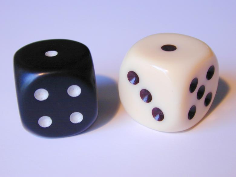 Free stock image of 2 Dice created by freeimageslive