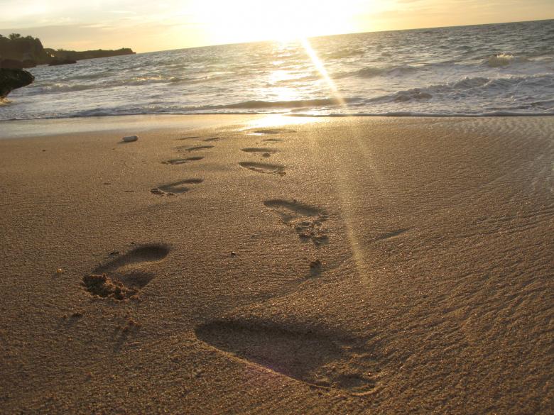 Free stock image of Footprints at coastal sand created by voldevis
