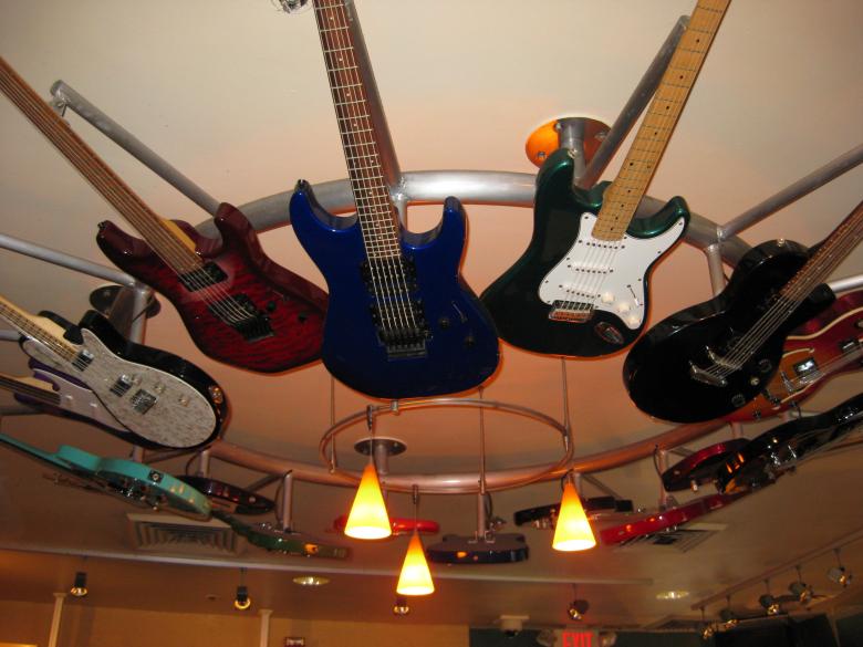 Free stock image of Guitar chandelier created by John Boker