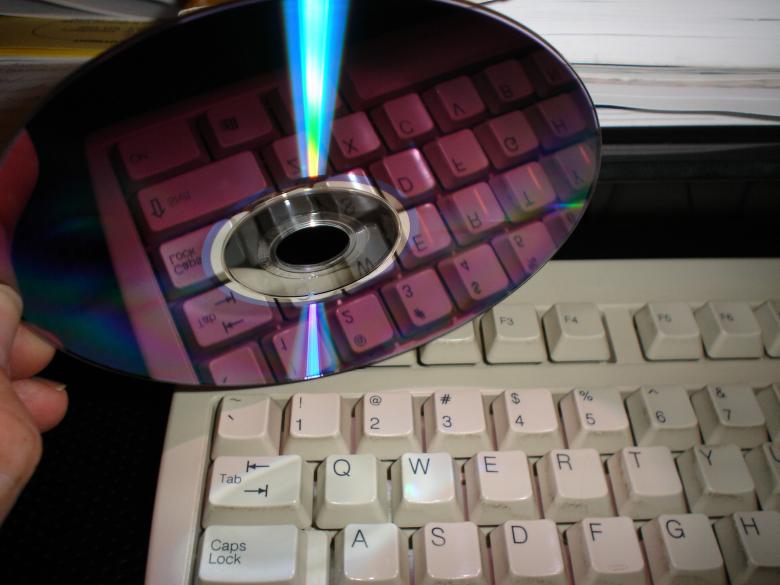 Free stock image of CD and keyboard created by Thom Parkin