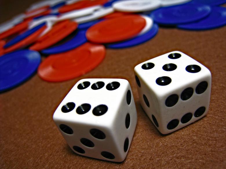 Free stock image of Dice and Poker Chips created by Darren Hester