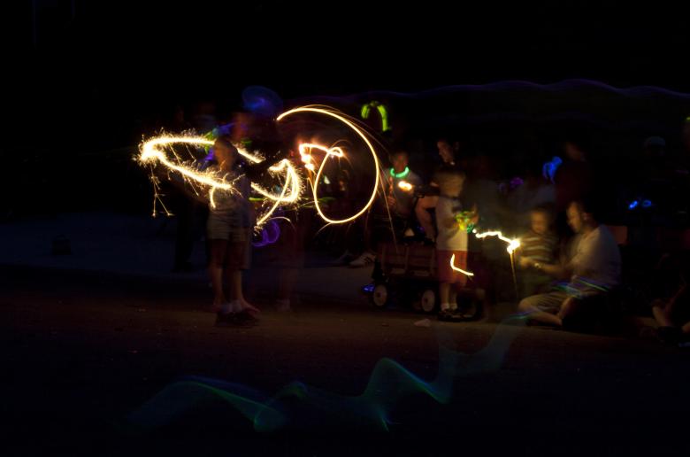 Free stock image of Sparklers and glow sticks created by Chris Adzima