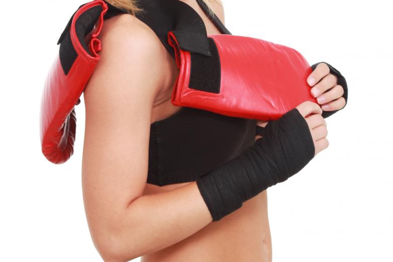 Free stock image of Woman with boxing gloves created by Val Lawless