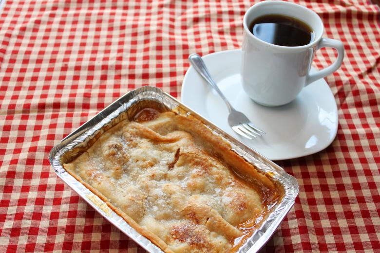 Free stock image of Apple pie and coffee created by Val Lawless