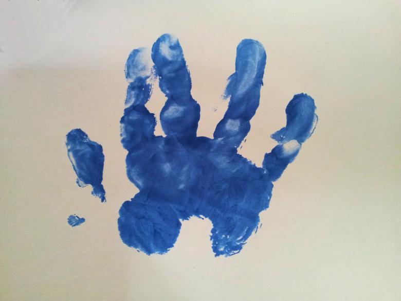 Free stock image of Baby hand inprint over white surface created by David Pellon