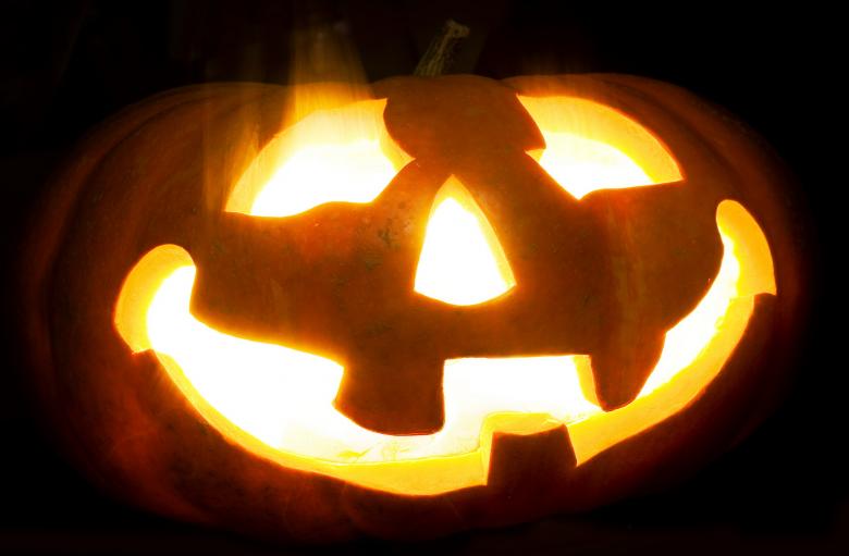 Free stock image of Halloween pumpkin on black created by 2happy